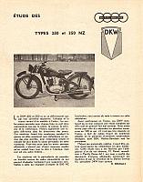 Etude motocyclette DKW 125RT-250NZ-350NZ