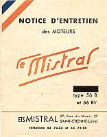 Moteur Le Mistral type 56B et 56BV